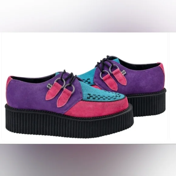 Shoes Tuk Viva Mondo Velvet Creeper In Purple Pink